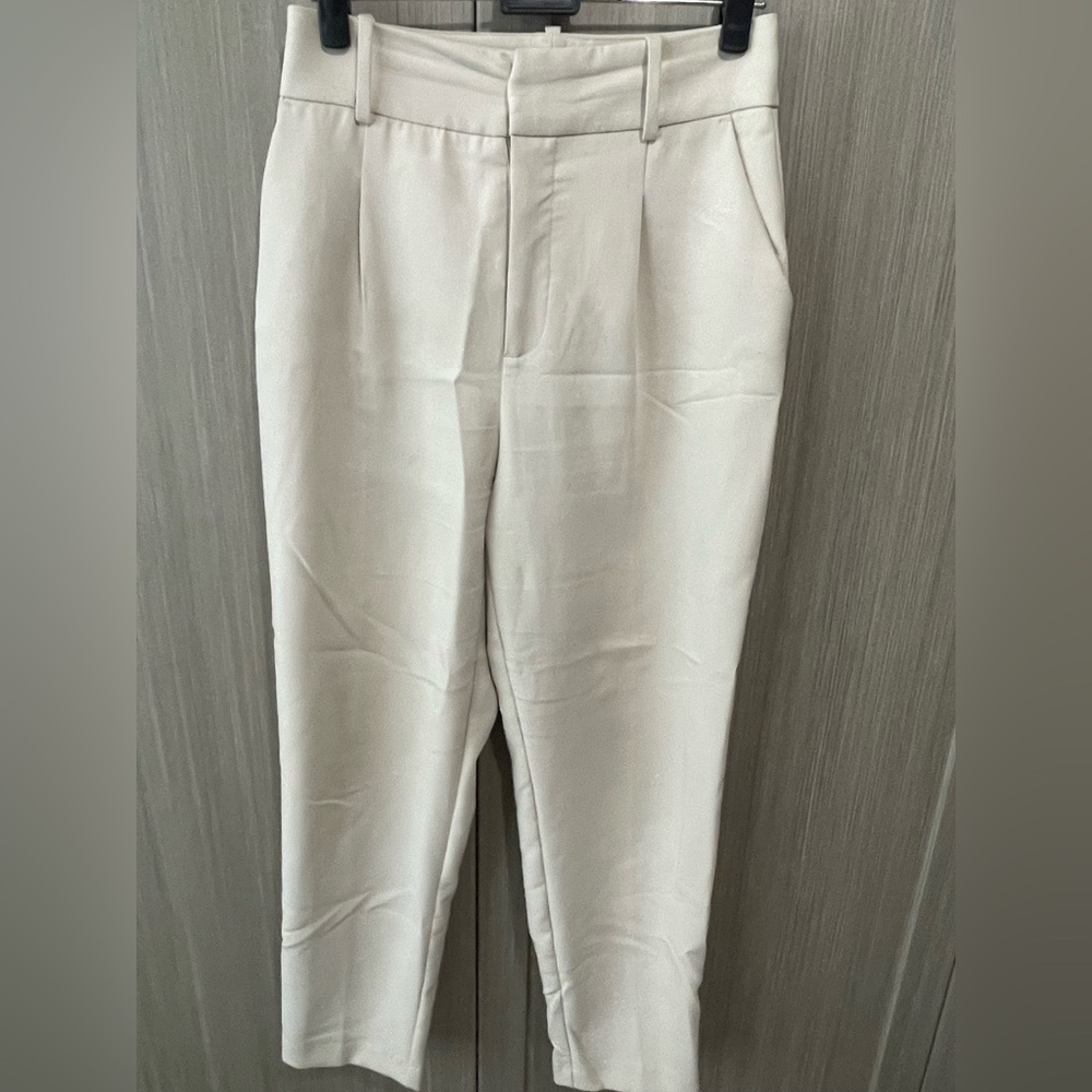 ZARA Cream Tailored Straight-Leg Pants | Size S